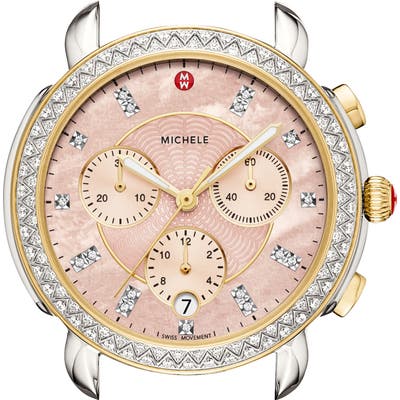 Michele Sidney Chrono Diamond Diamond Dial Watch Case,