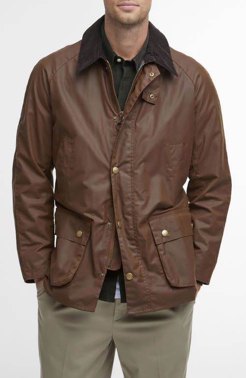 Shop Barbour Ashby Waxed Cotton Jacket In Bark