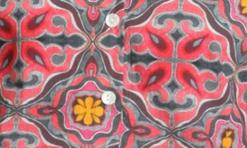 Apny Print Poplin Button-up Shirt In Red Multi