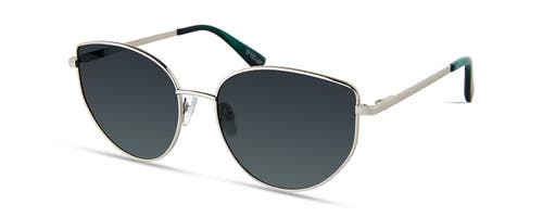 Shop Derek Lam 10 Crosby Kirby Sunglasses In Silver Emerald