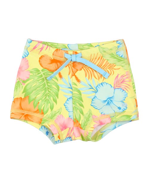 RuggedButts Boys UPF50+ Swim Shorties in Happy Hula at Nordstrom, Size 2T