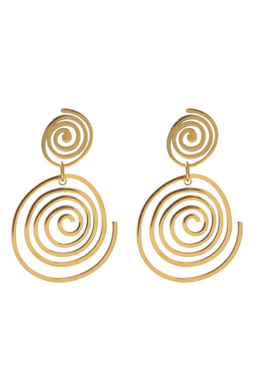 Verona Swirl Drop Earrings in Gold