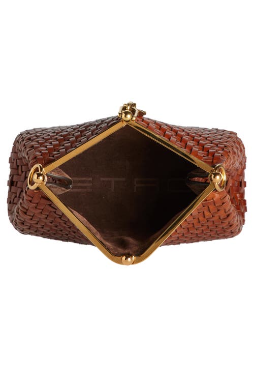 Etro Small Vela Woven Shoulder Bag In M0124 Walnut
