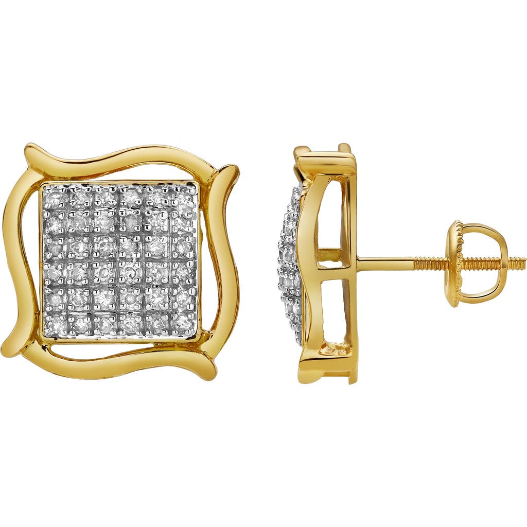 Luvmyjewelry Luminoso 10k Yellow Gold Diamond Unisex Earrings In 10k Yellow Gold