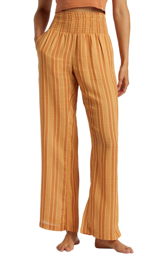 Shop Billabong New Waves 2 Wide Leg Pants In Peach Punch