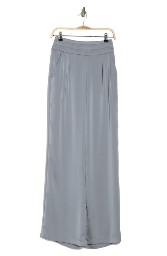 Ramy Brook Wide Leg Silk Pants In Slate Grey