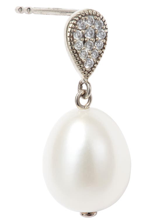 POPPY FINCH POPPY FINCH PAVÉ DIAMOND & CULTURED PEARL DROP EARRINGS 