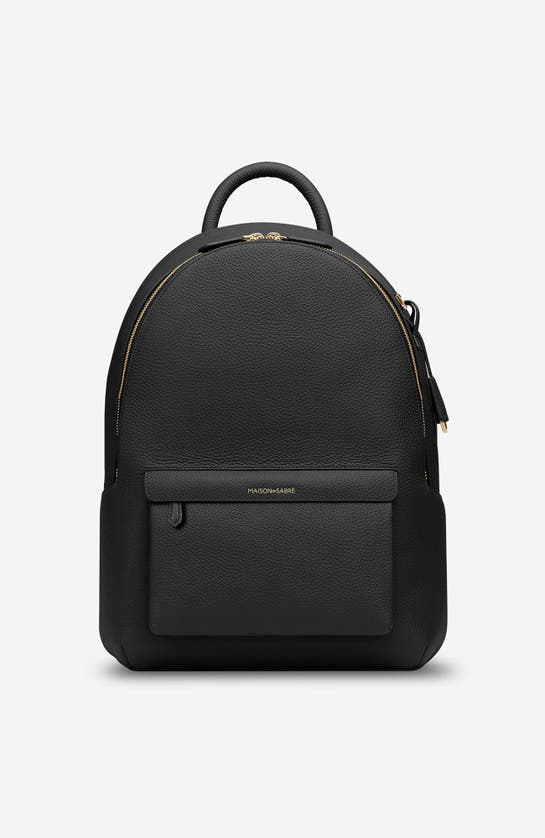 Shop Maison De Sabre Maison De Sabré Leather Backpack In Black Caviar