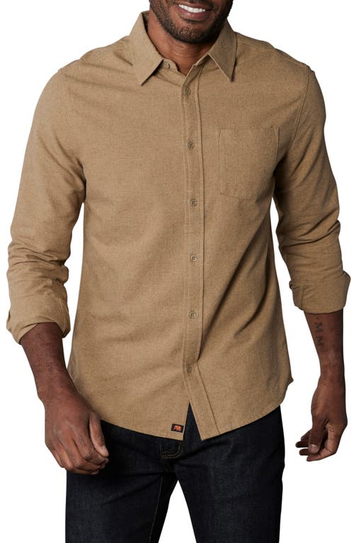 The Normal Brand Fairbanks Brushed Cotton Chamois Button-up Shirt In Toasted Chestnut