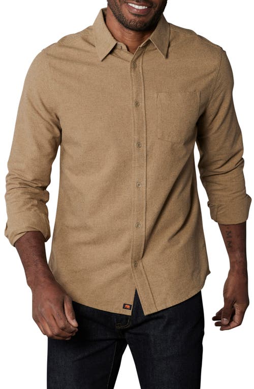 Shop The Normal Brand Fairbanks Brushed Cotton Chamois Button-up Shirt In Toasted Chestnut