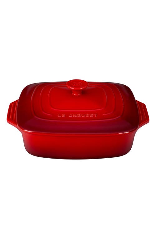 Le Creuset 2 3/4 Quart Covered Square Stoneware Casserole in Cherry at Nordstrom