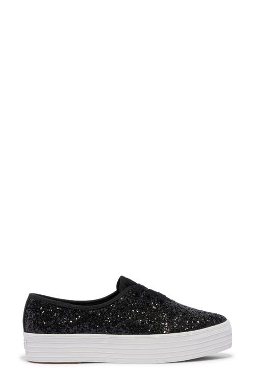 Shop Keds ® Point Glitter Platform Sneaker In Black Glitter