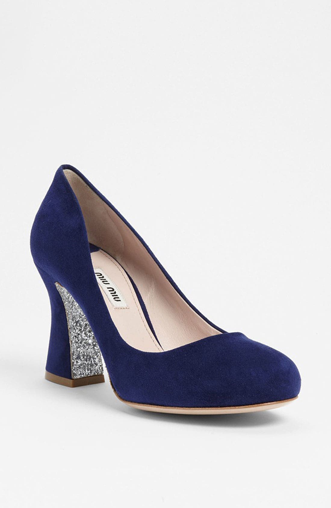 Miu Miu Glitter Sole Block Heel Pump Nordstrom