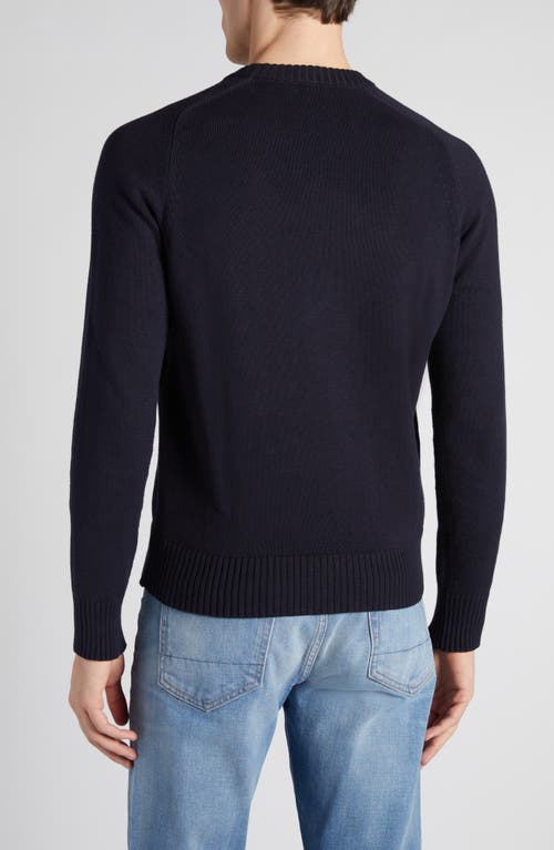 Shop Tom Ford Cotton & Cashmere Crewneck Sweater In Hb745 Midnight Blue