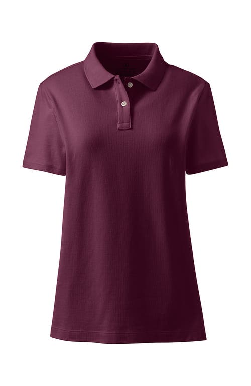 Shop Lands' End School Uniform Young  Short Sleeve Feminine Fit Mesh Polo Shirt In Burgundy