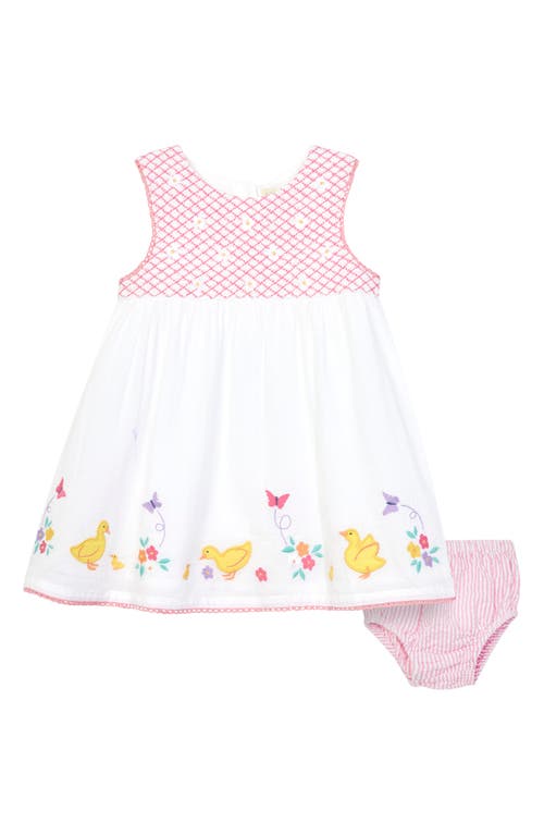 JOJO MAMAN BEBE Duck Embroidered Dress White at Nordstrom,