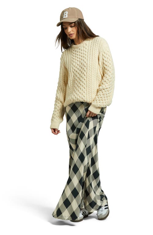 Brixton Plaid Maxi Skirt In Washed Black/whitecap Buffalo