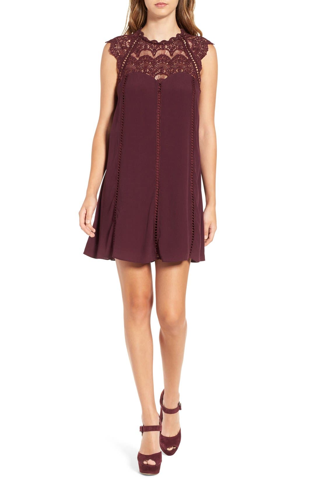 4SI3NNA Lace Yoke Shift Dress Nordstrom
