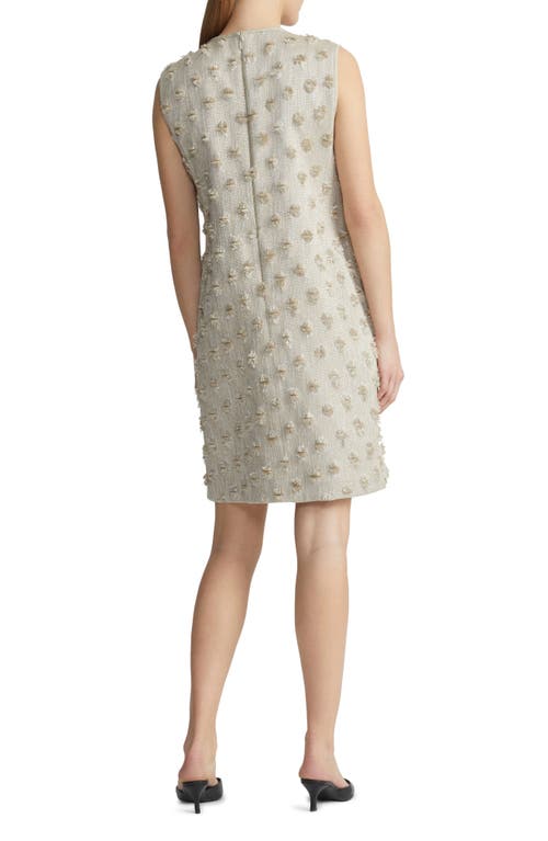 Shop Lafayette 148 New York Clip Dot Jacquard Sleeveless Shift Dress In Plaster Iridescent