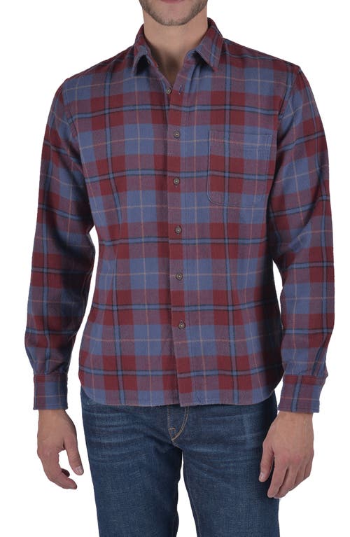 The Ripper Plaid Flannel Button-Up Shirt in Brown Blue