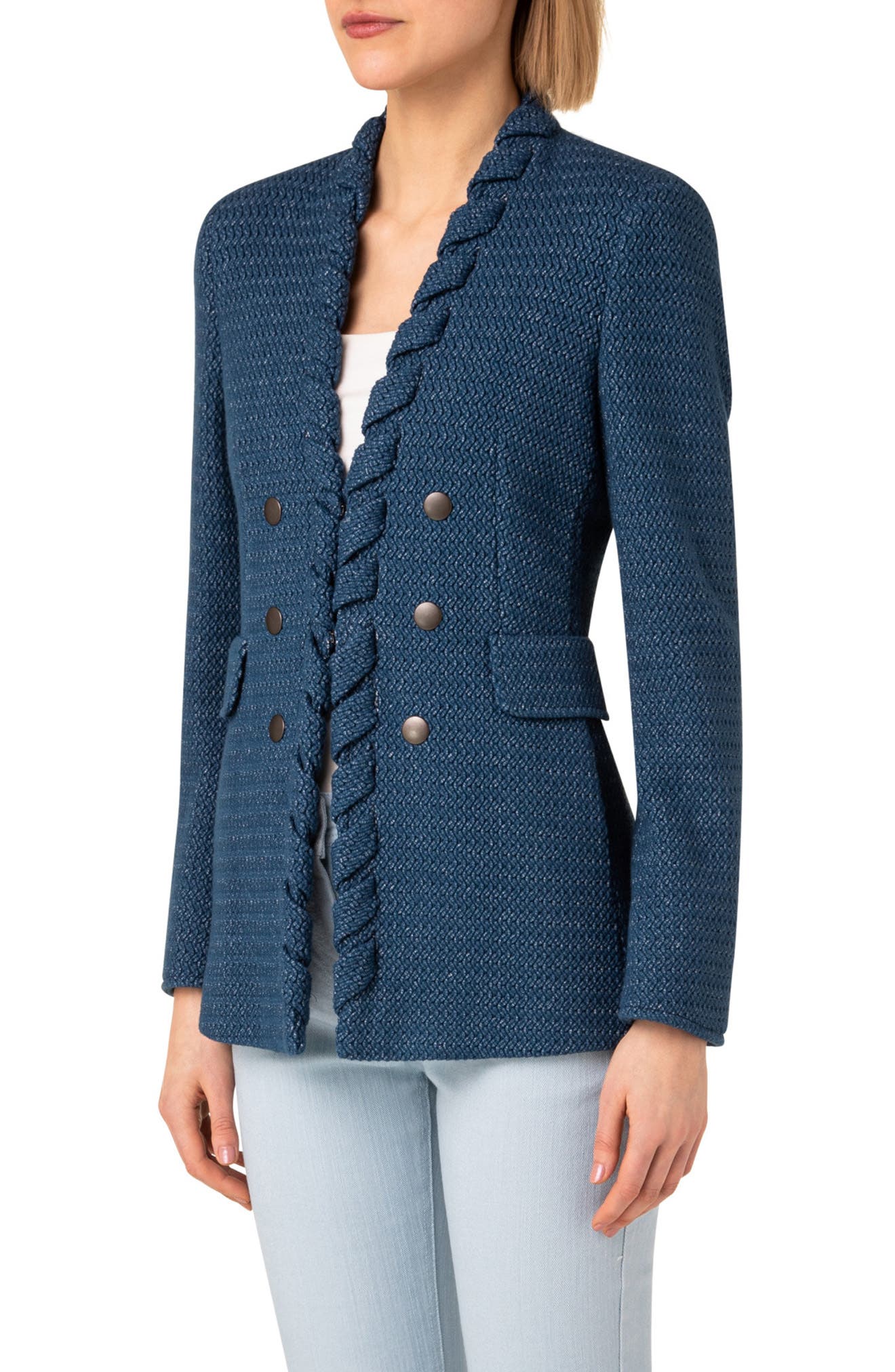 Akris punto Double Breasted Denim Knit 