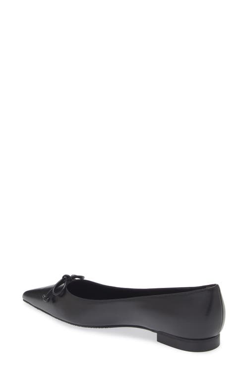 Shop Stuart Weitzman Landon Pointed Toe Ballet Flat In Black