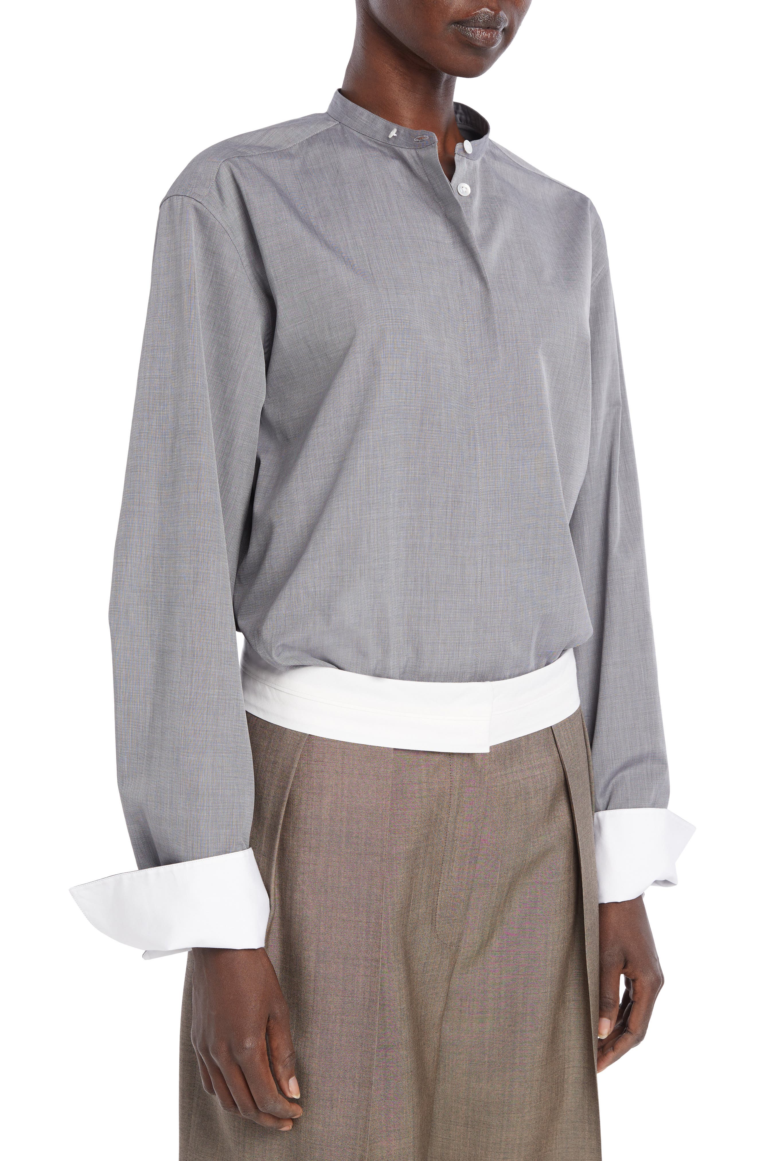 The Row Sarasota Oversize Cotton Shirtdress in Grey | Smart Closet