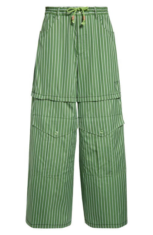 Marni Stripe Cotton Convertible Cargo Pants Kelly/Green at Nordstrom, Us