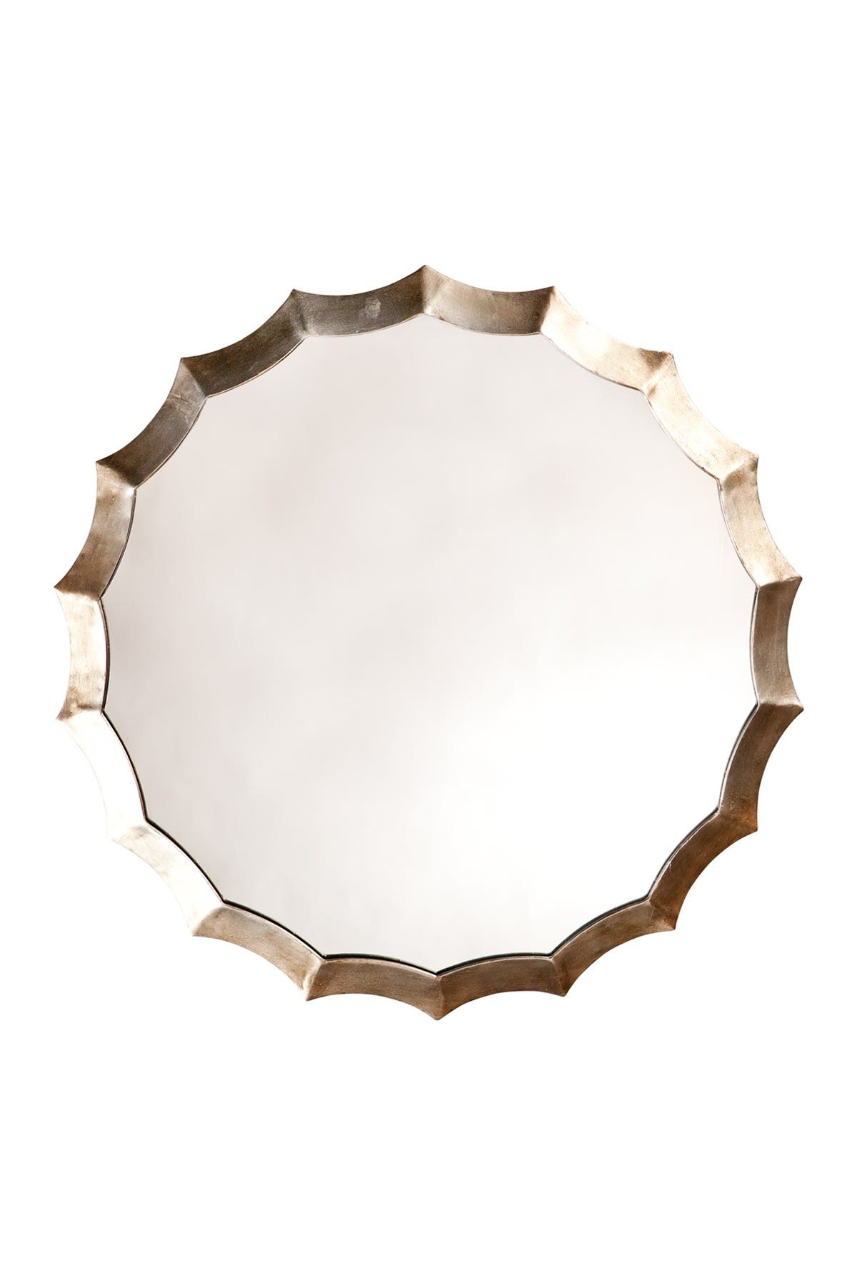 Shine Studio Round Scalloped Mirror In Silver