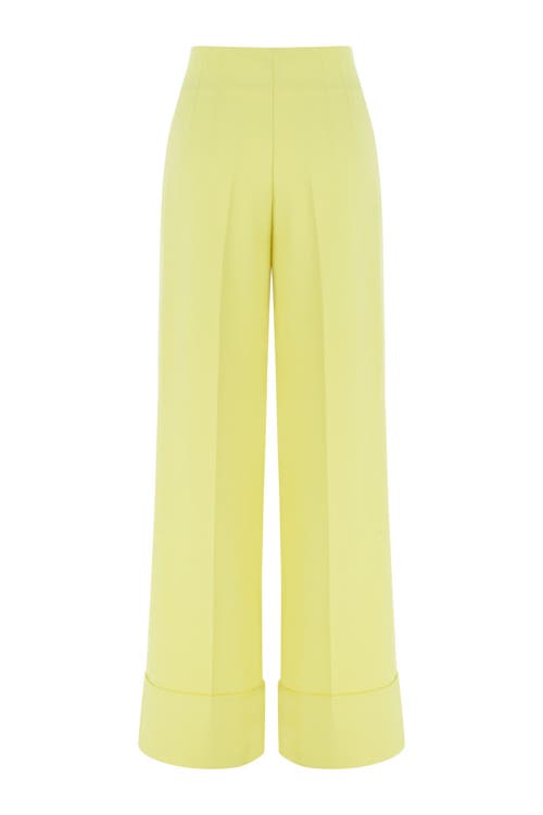 Shop Nocturne High Waist Palazzo Pants In Yellow