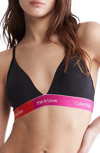 Calvin Klein Women's This is Love Lightly Lined Triangle Bra, Aqua Green, X- Small : : Clothing, Shoes & Accessories