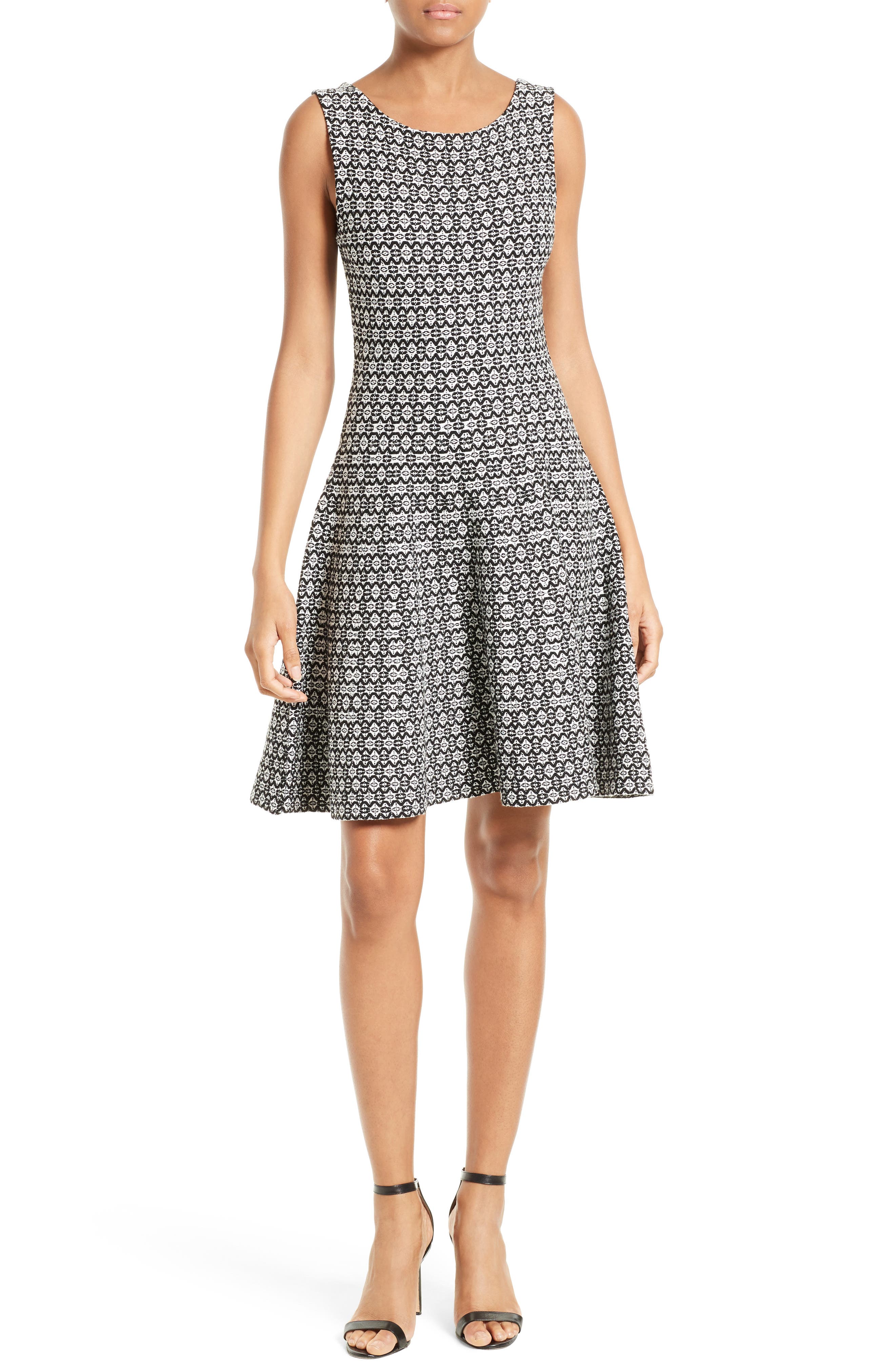 Milly Geo Jacquard Fit & Flare Dress Nordstrom