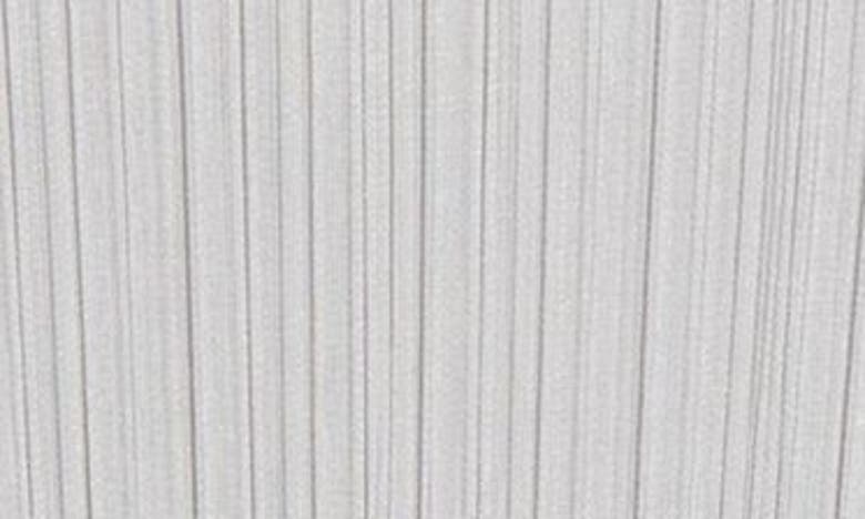 Issey Miyake Pleated Funnel Neck Top In Light Gray