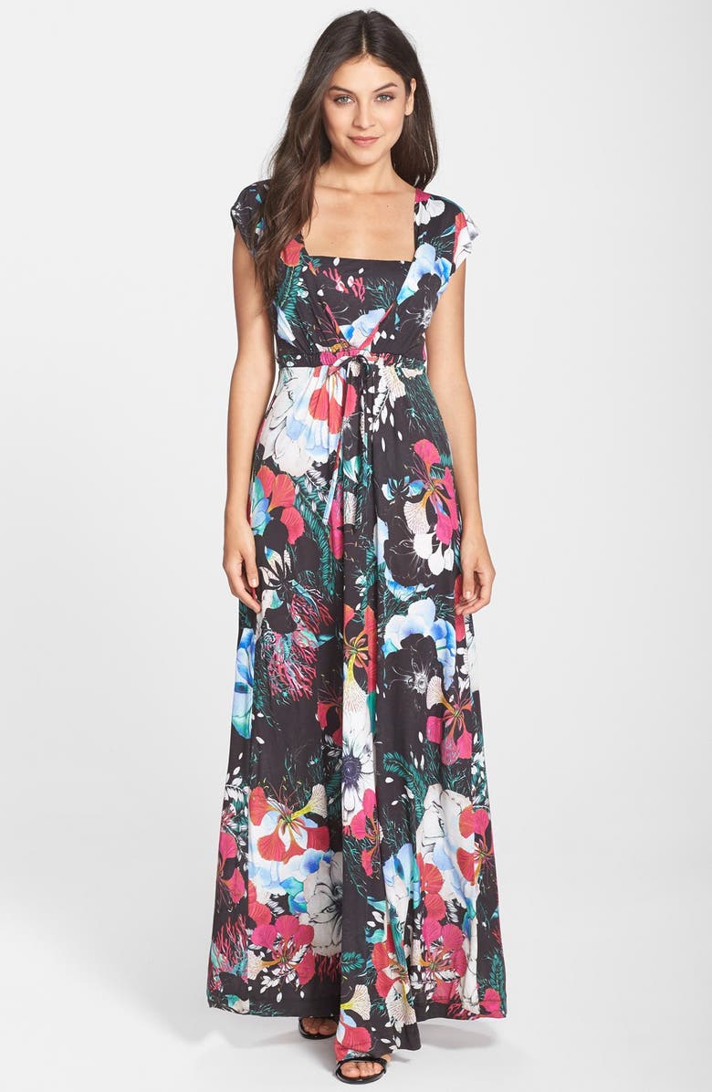 French Connection 'Floral Reef' Print Cap Sleeve Maxi Dress | Nordstrom