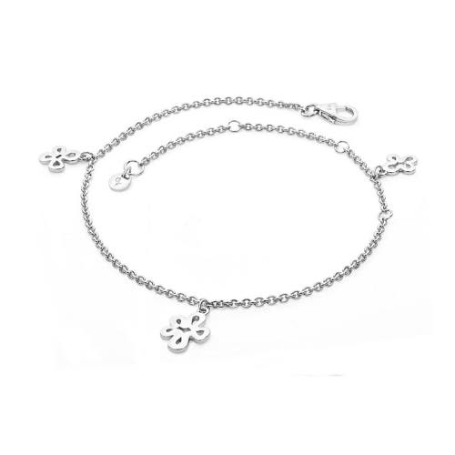 Lucy Quartermaine Open Splash Anklet In Sterling Silver