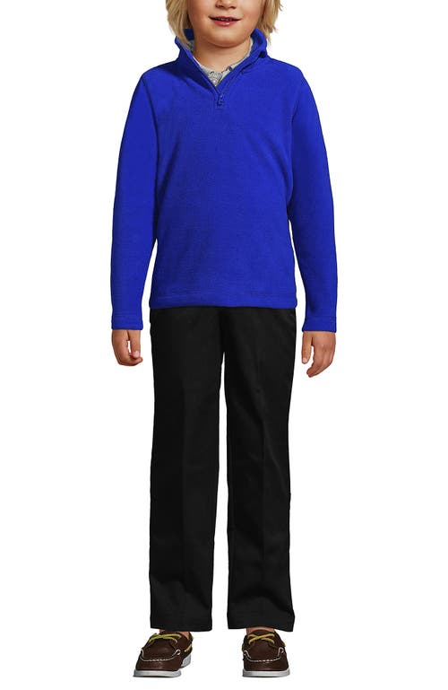 Shop Lands' End School Uniform Kids Lightweight Fleece Quarter Zip Pullover In Cobalt