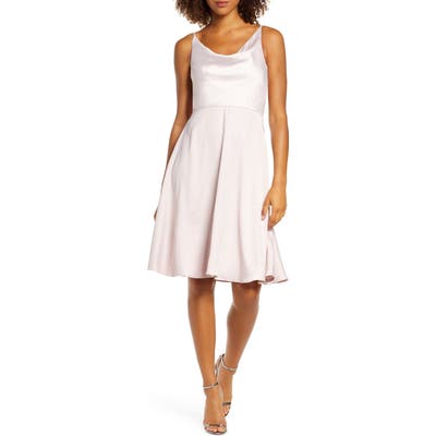 Chi Chi London Teagan Cowl Neck Satin Dress, Pink