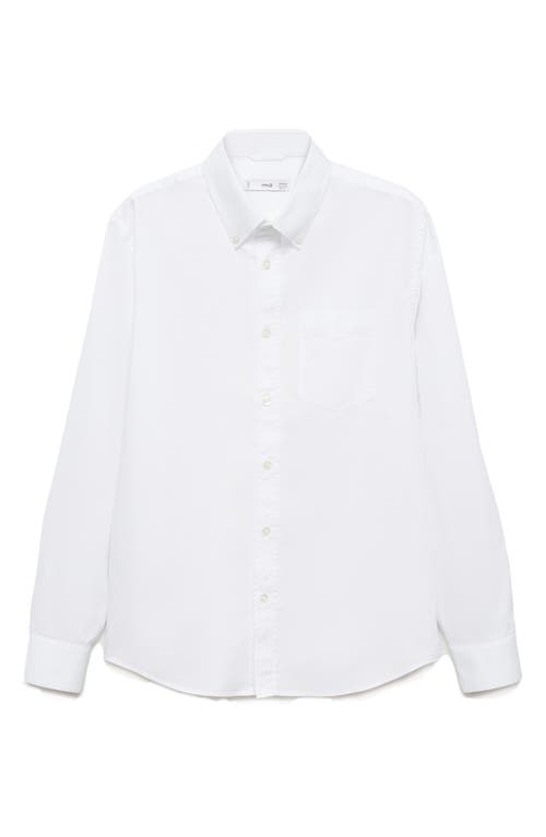 Shop Mango Regular Fit Oxford Button-down Shirt In White