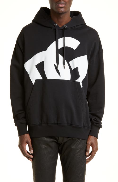 Dolce & Gabbana Oversize DG Logo Graphic Hoodie in Black