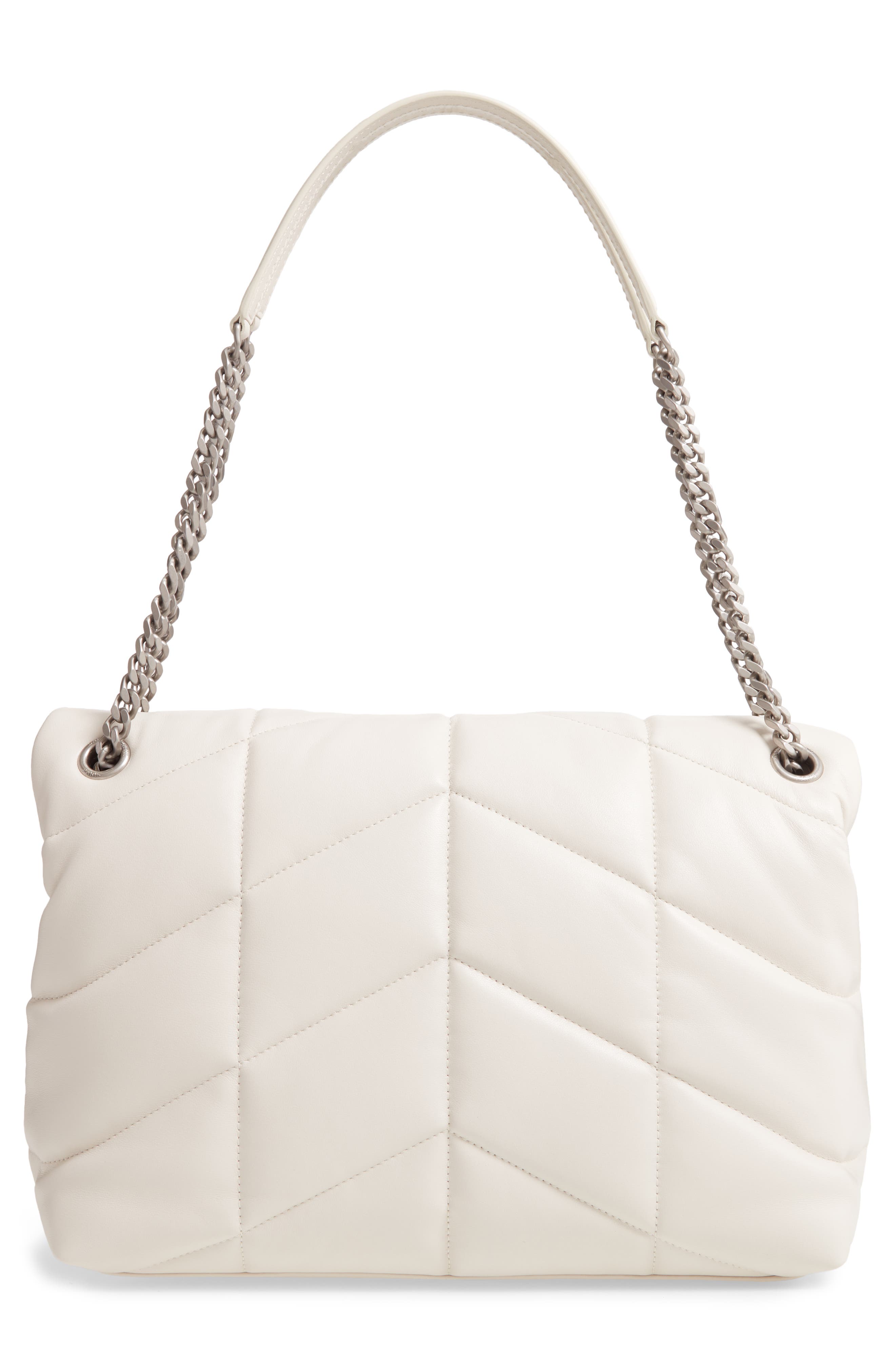 Saint Laurent Loulou Puffer shoulder bag - White