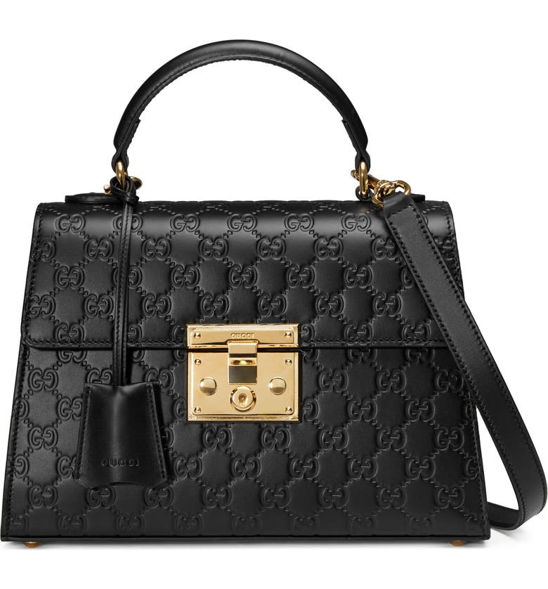 Gucci Small Padlock Top Handle Signature Leather Bag | Nordstrom