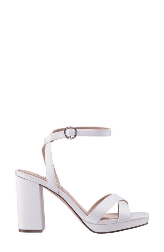 Shop Nina Shelia Ankle Strap Platform Sandal In Ivory Luster Satin
