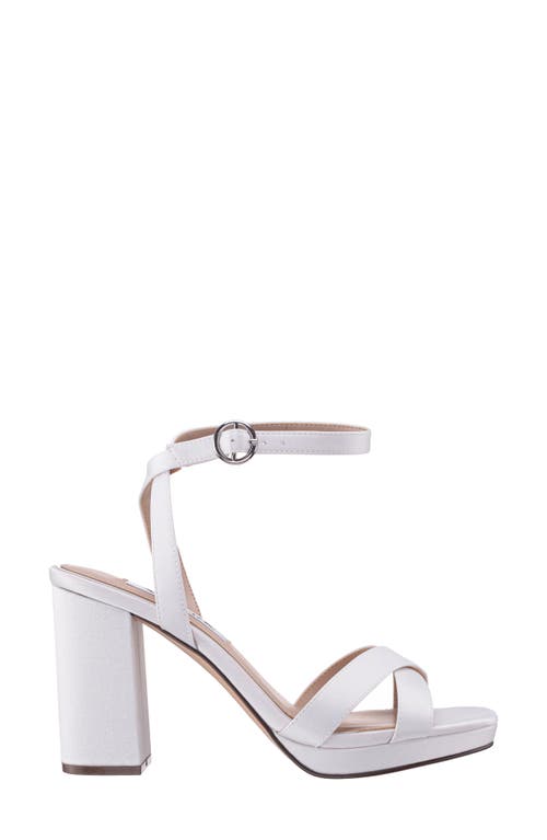 Shop Nina Sheilia Ankle Strap Sandal In Ivory Luster Satin