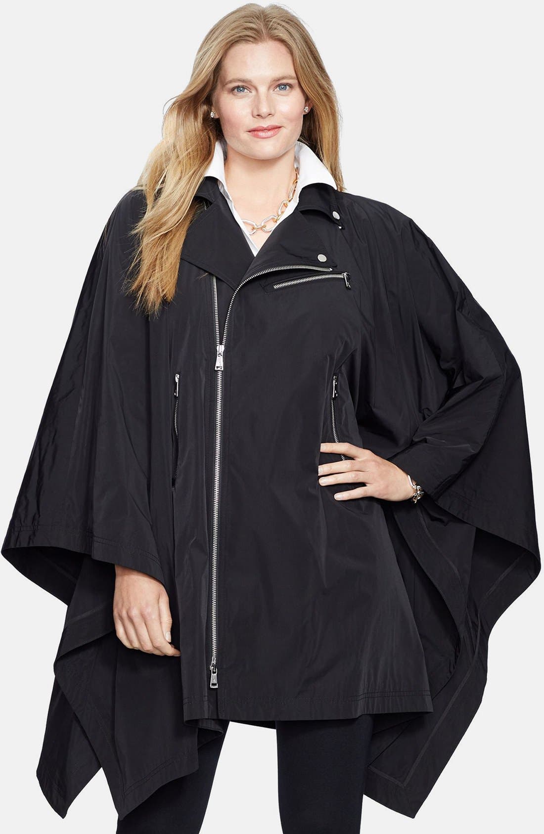 Lauren Ralph Lauren Taffeta Poncho Jacket (Plus Size) Nordstrom