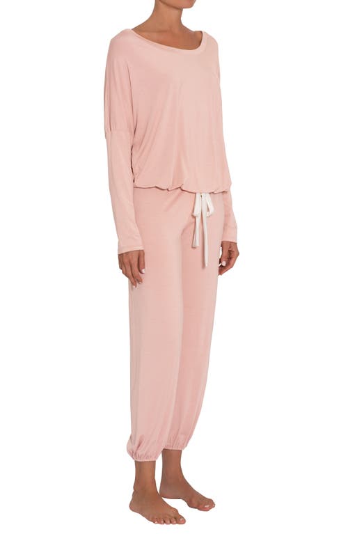Eberjey Gisele Jersey Knit Slouchy Pajamas in Misty Rose/Ivory