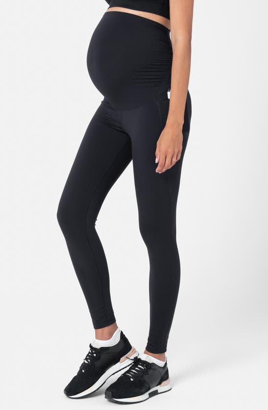 Shop Seraphine Back Support Active Maternity Pocket Leggings In Black