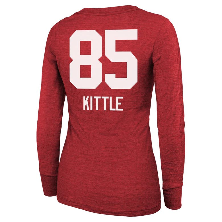 Shop Majestic Threads George Kittle Scarlet San Francisco 49ers Super Bowl Lviii Scoop Name & Number Tri-