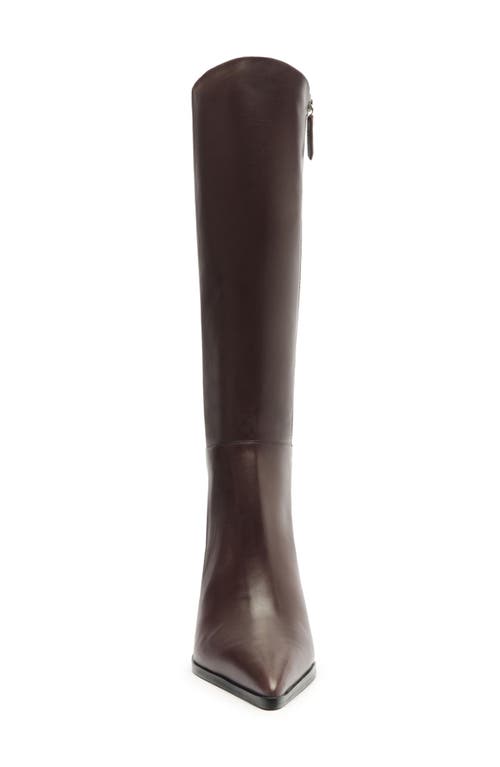 Shop Schutz Mikki Up Block Pointed Toe Knee High Boot In Brown