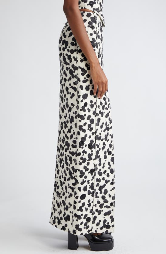 Shop Area Dalmatian Denim Skirt In Black/ Off White