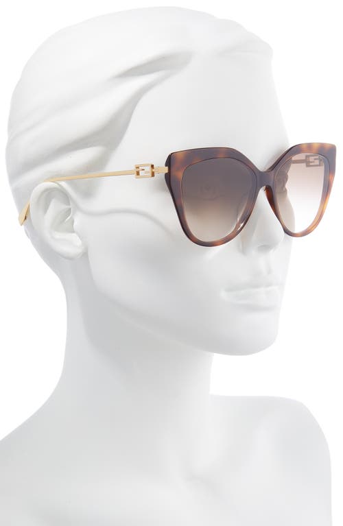 Shop Fendi ' Baguette 57mm Cat Eye Sunglasses In Blonde Havana/gradient Brown